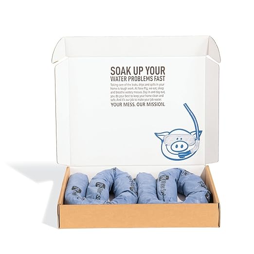 PIG Mildew-Resistant Absorbent Sock | Water Absorbing Snake | 3" W x 4' L | Absorbs up to 1 gal per Sock | 2 Count | PM50070