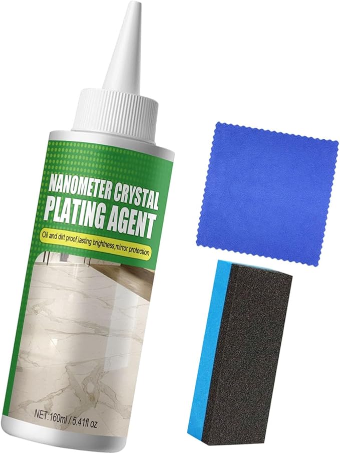 Tiles Scratch Remover Polish Solution with Applicators Sponge Cleaning Cloth for Kitchen Countertop Floor Restorations Ceramic Tiles Restorer with Sponge Brush Tiles Scratch Repair Tools