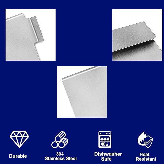 Grease Gate for Blackstone Griddle, Stainless Steel Block Grease Trap for Blackstone Flat Top Grills and Other Grills, Grease Trap Blocker Grill Food Filter Rear Grease Gate Blocks Food from Falling