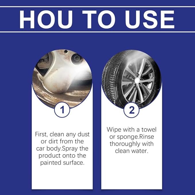 Strong Rust Remover, Powerful Rust Remover Spray for Cars, Multipurpose Rust Remover Spray, Multipurpose Rust Stain Remover, Car Rust Removal Spray for Vehicles, Tools, Chains, Metal (2, 100ml)