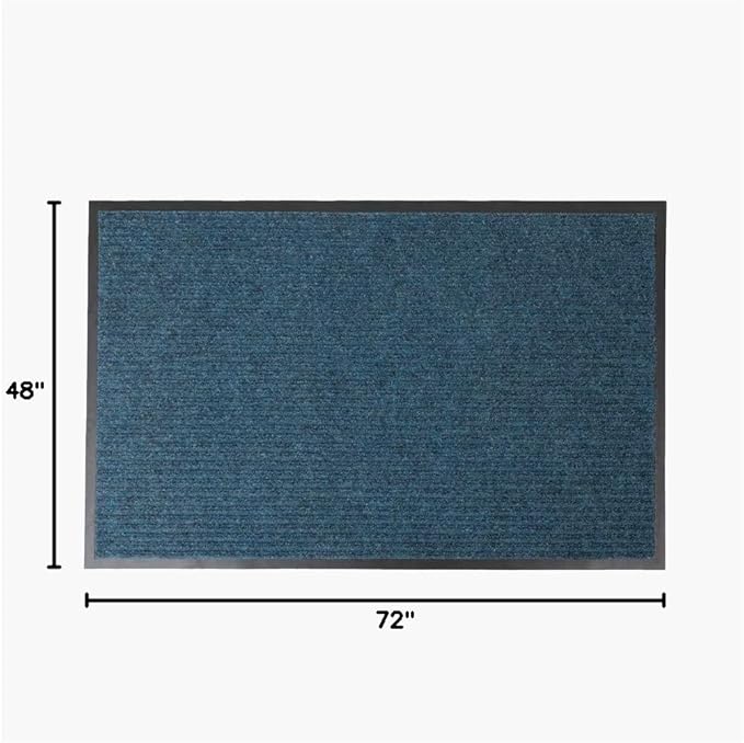 Notrax 109 Brush Step Carpeted Indoor/Outdoor Entrance Mat for Home or Office, 4' X 6', Absorbent Slip Resistant Heavy Duty Entry Mat, Slate Blue, 109S0046BU