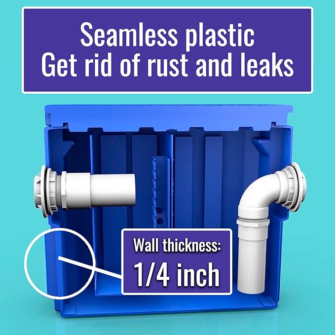 Commercial Grease Interceptor Trap 20 lb - Plastic Grease Trap Under Sink for Restaurant Cafe - Under Sink Grease Trap 10 GPM - Waste Water Oil-water Separator for Restaurant