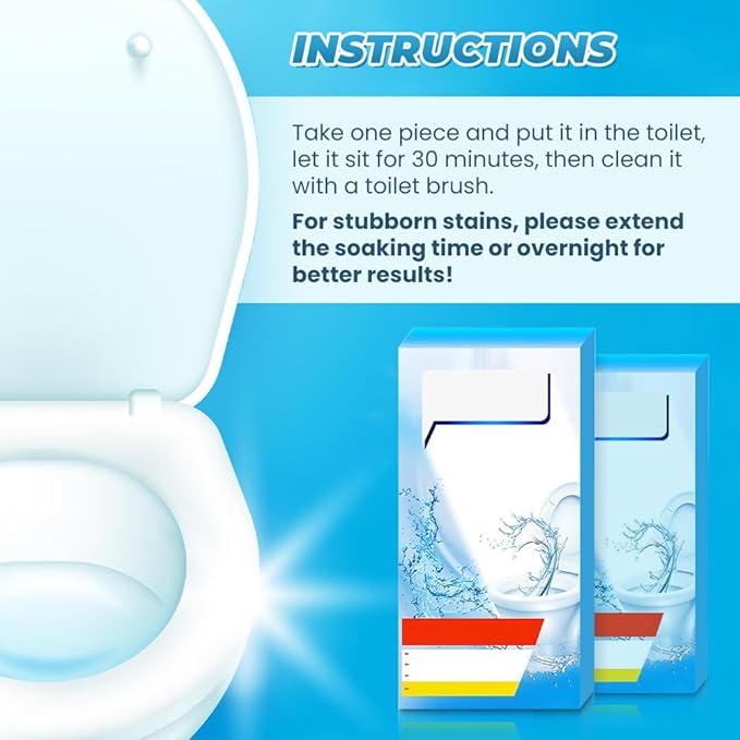 Toilet Bowl Cleaner Tablets, 2026 New Drop-In Cleaner for Freshness, Deodorizing & Stain Removal (12 Pack)