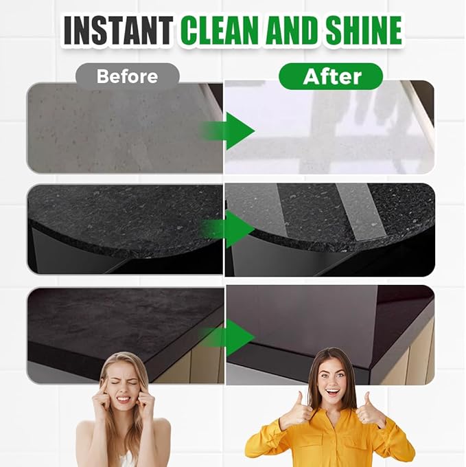 Nano Crystal Coating Agent For Tile & Furniture, 2026 New Granite Countertop Cleaner and Sealer with Protection, Quartz Marble Stone Polish Cleaner for Permanent Hold & Shine Effect Fast Drying (2Pcs)