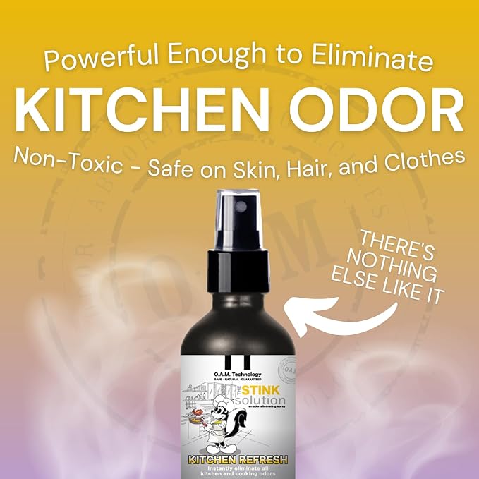 The Stink Solution Kitchen Odor Eliminator For Strong Odor: Garbage Can & Refrigerator Deodorizer, Cooking & Trash Smell Remover 2 16 oz Bottles (Sugar Cookie Scent)