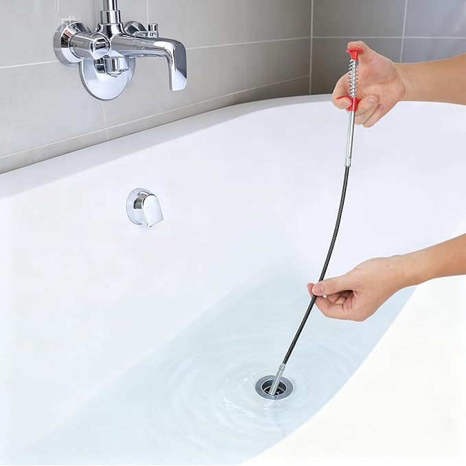 Drain Snake, 35-Inch Drain Clog Remover Tool, Flexible Grabber Claw for Bath Tub, Toilet, Kitchen Sink & Sewer