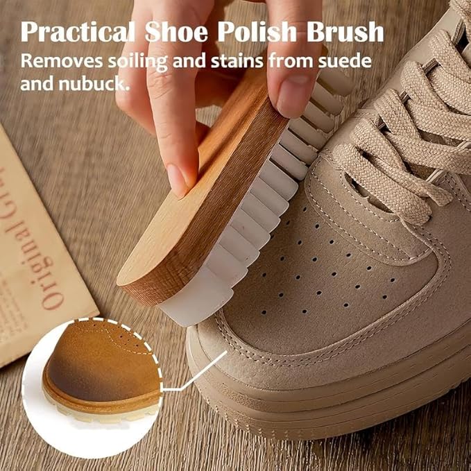 2Pcs Suede Brush for Shoes, Nubuck Brush Suede Eraser Suede Shoe Brush Suede Shoe Cleaner, Suede Cleaning Brush for Shoes, Bags, Jacket, Purse, Sofa with Wooden Handle, Stain Eraser