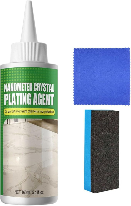 Tiles Scratch Remover Polish Solution with Applicators Sponge Cleaning Cloth for Kitchen Countertop Floor Restorations Ceramic Tiles Restorer with Sponge Brush Tiles Scratch Repair Tools