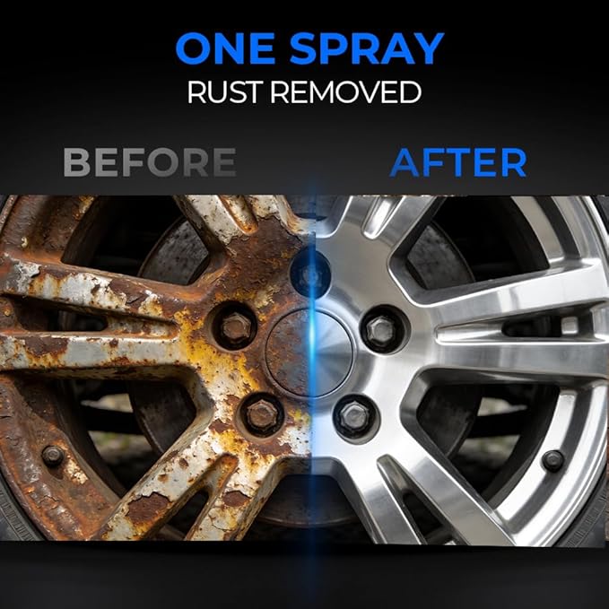 Rust Remover Spray for Metal - 2026 Upgrade Heavy Duty Metal Cleaner for Vehicles, Tools, Chains, Iron Out Rust Stain Remover, Multi-Surface Cleaner, Fast-Acting Oxidation Remover (3)