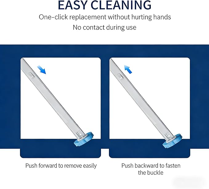 Disposable Toilet Brush and Holder Kit, Wall-Mounted Toilet Cleaning System with 18Pcs Pre-Soaked Cleaner Refills for Bathroom Deep Cleaning (Toilet Brush+18pcs Yellow Replacement Head)