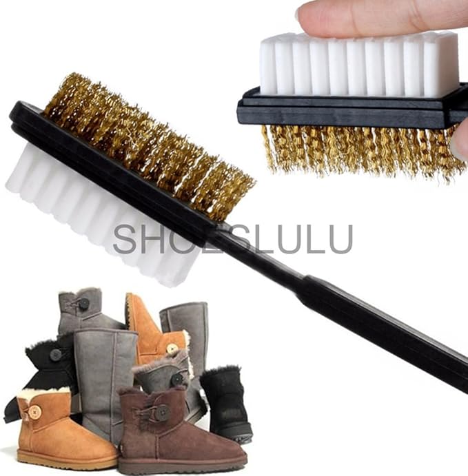 Suede & Nubuck 2 Ways Leather Larger Brush Cleaner (1 Pack, Longer Wires [Larger Surface])