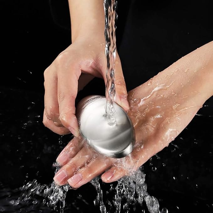 Silver Stainless Steel Soap Rub Odor Remover Absorber Eliminating Odor Smell Kitchen Bar,Holders and Dispensers