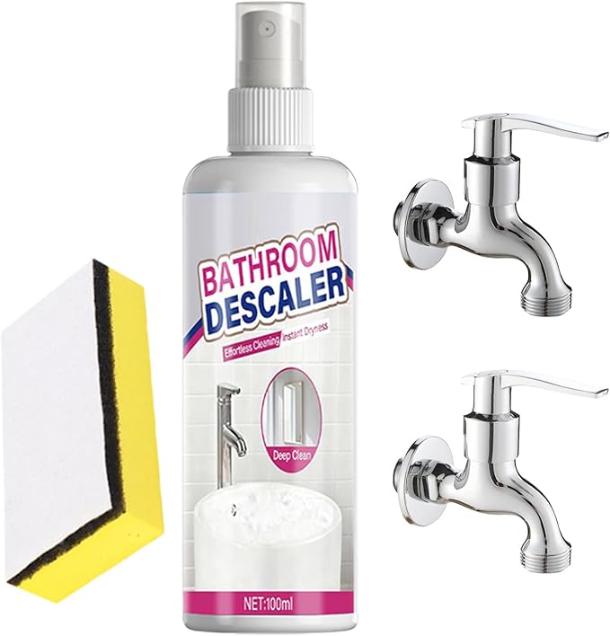 Powerful Bathroom Descaler - Cleaning Foam, Stain Remover with 100ml Capacity, Toilet Cleaner with Multi- Formula, Bowl Agent Spray, Hard Water for Home Use