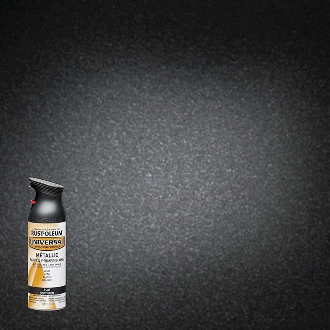 Rust-Oleum 271473 Universal All Surface Metallic Spray Paint, 11 oz, Flat Soft Iron