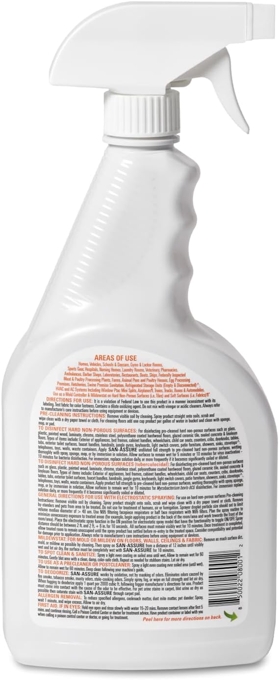 The Disinfectant, EPA Registered, Kills Mold, Mildew & Viruses, Eliminates Odors, Food-Contact Sanitizer, (2) 32oz. Bottles