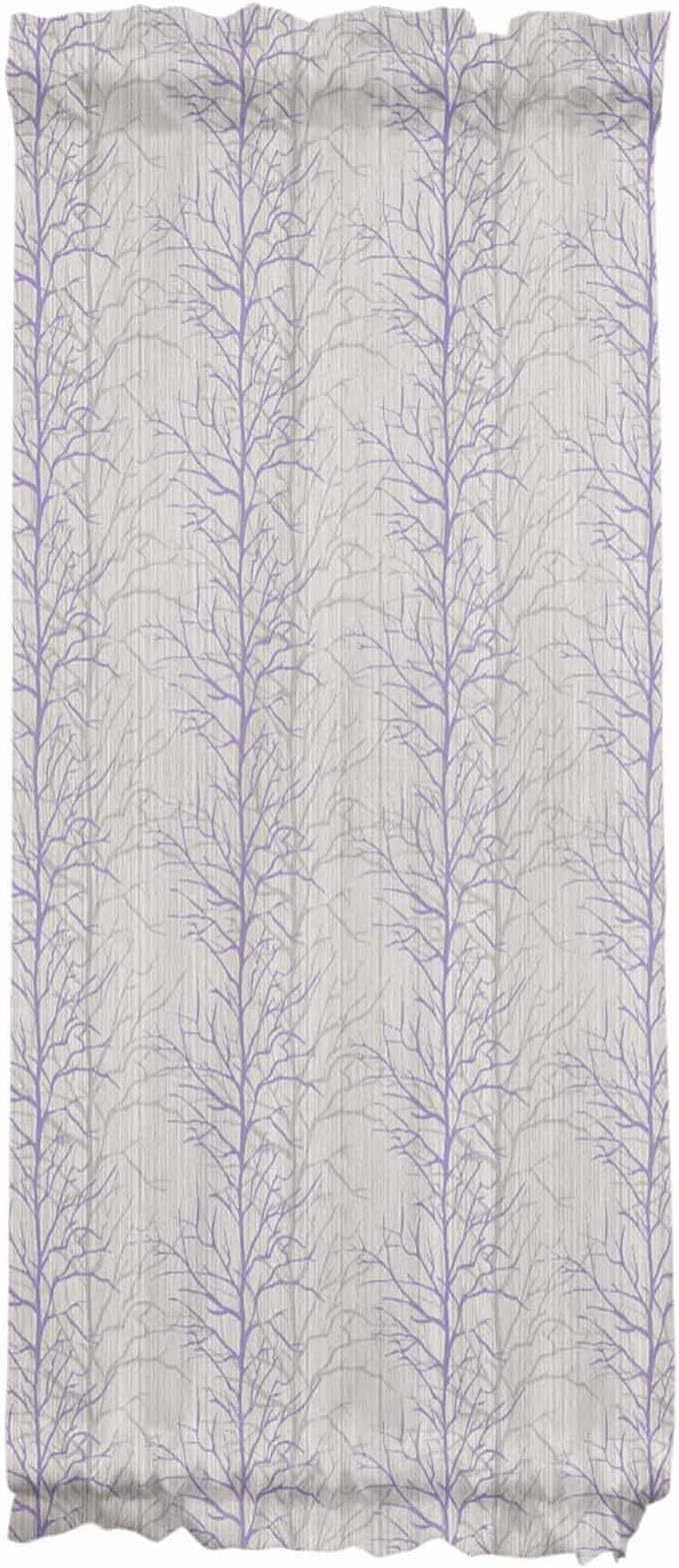 French Door Curtain Panel for Front Door, Purple Branch Plant Lines Slidelight Door Curtains with Tieback Light Filtering Privacy Panels for Doorway Entryway 25"x 40"