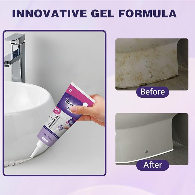 2Pcs Cleaning Remover Gel,Powerful Household Cleaning Gel,Multi-Surface Remover Gel for Bathroom Shower Kitchen Tile Grout, Sinks Countertops,Safe Formula That Does Not Damage Surface,180g