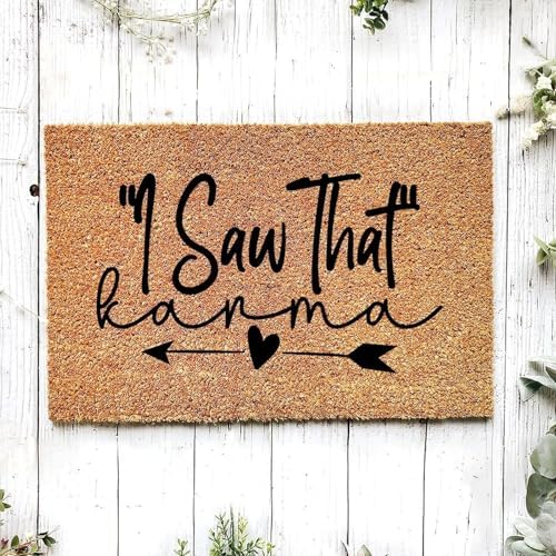 I Saw that Karma Lucky Shamrock Doormat Bath Rug Welcome Mat Non Slip Dust Floor Carpet for Kitchen Front Hall Lawn 20x32 inch