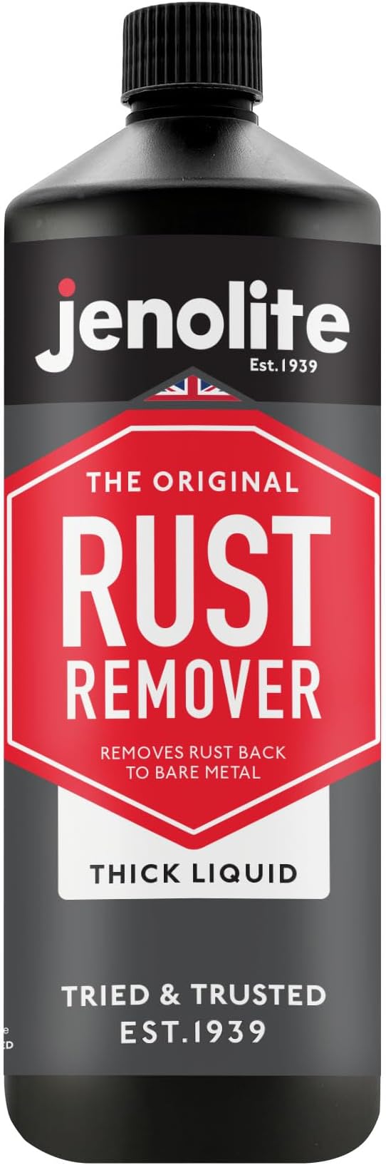 JENOLITE Gel Rust Remover for Metal 1.3 fl oz (40 g). Non‑Drip Naval Jelly for Automotive and Vertical Metal Surfaces. Fast‑Acting Concentrated Gel Dissolves Rust to Bare Metal. Made in Britain
