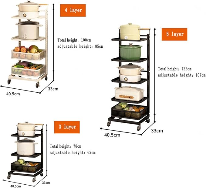 Pot Lid Holder Pan Stand Rack for Saucepans White Kitchen Cupboard nizer with 5 Boards and 1 Basket