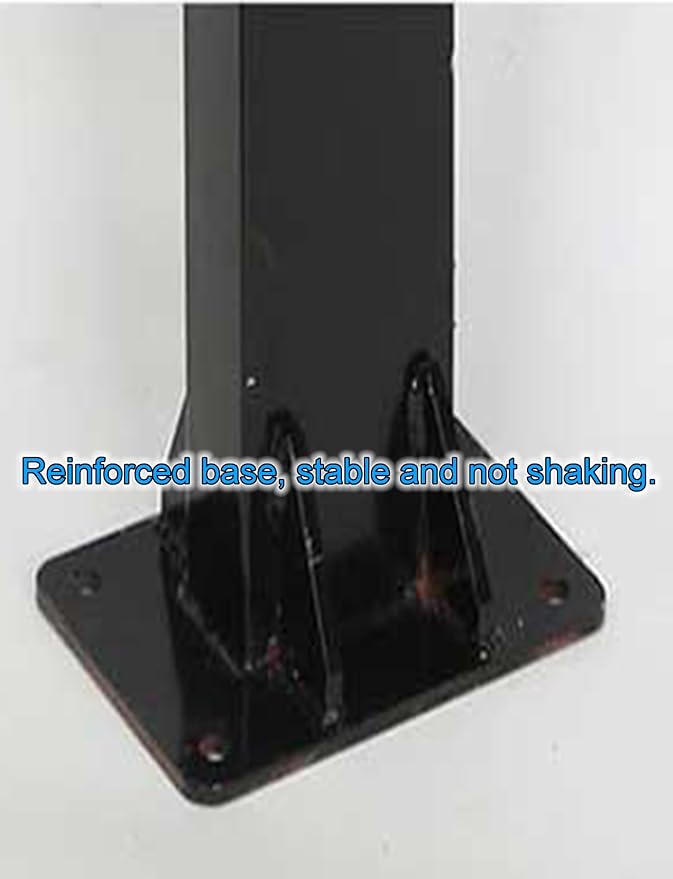 Heavy-Duty EV Charging Station Pillar, Steel Electric Vehicle Charging Column for Garage, Floor-Mounted Charging Stand, 120cm/47in, Black Pedestal Design