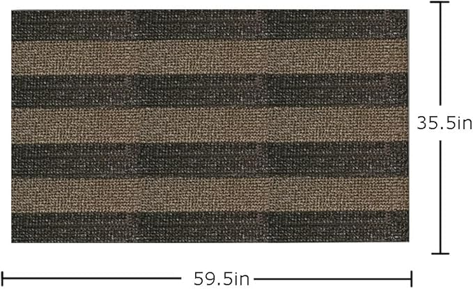 CLEAN MACHINE 10376916 Astroturf Dirt Trapper Doormat, 35.5" x 59.5", Patio Stripe Desert Taupe
