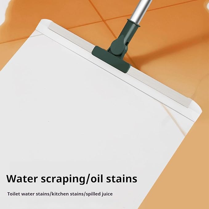 Multifunction Floor Broom,Household Silicone Wiper Floor Squeegee for Kitchen Shower Tile Pet Hair,Long Handle Anti-Static Household (S)
