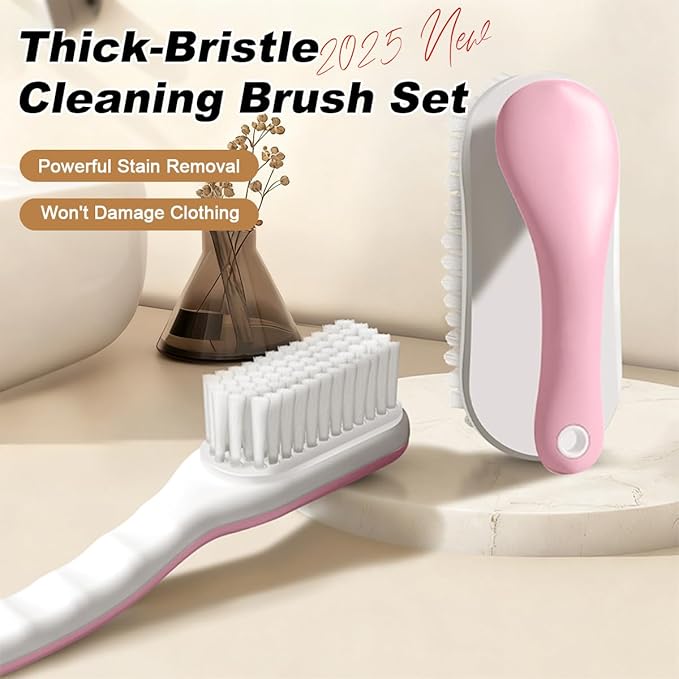 2Pack Shoe Cleaning Brush Household Laundry Clothes Scrubbing for Stains Bathroom Ergonomics Grip Easy Hold (2, Orange)