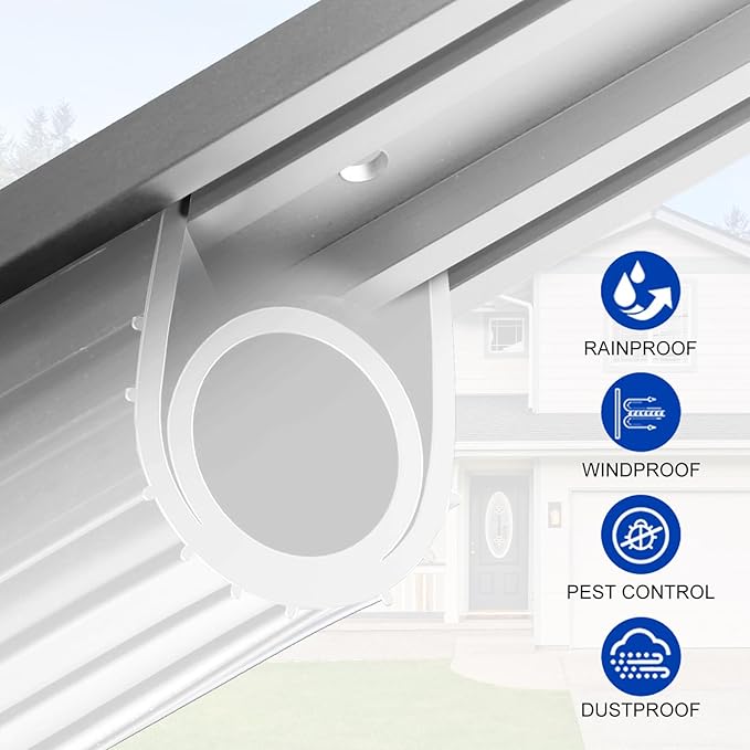 DGSL Garage Door Seals Bottom Rubber，Weather Stripping Sealing Strip Replacement, Universal Weatherproof Threshold Buffering (White, 10Ft)