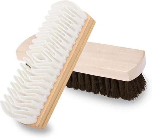 Shoe Brush Boot,Horse Hair Brush for Leather Suede Brush,Shoe Brushes for Cleaning(2 Pcs)