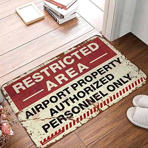 Fall Door Mat Indoor Restricted Area Airport Property Authorized Personnel Only Roads Mat Unique Home Decor Indoor Outdoor Rugs 20x32 inch