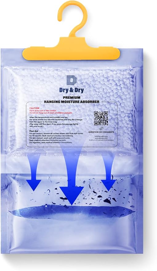 Dry & Dry [35 Packs [Net 7 Oz/Pack] Premium Hanging Moisture Absorber to Control Excess Moisture for Basements, Closets, Bathrooms, Laundry Rooms. - Moisture Absorbers