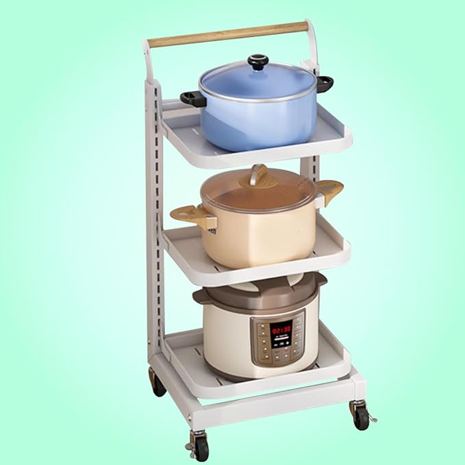 Saucepan Lid nizer for Kitchen Cupboard Microwave Rack Shelf White 3 * 3 Boards