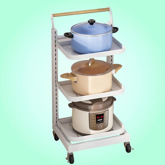 Saucepan Lid nizer for Kitchen Cupboard Microwave Rack Shelf White 3 * 3 Boards