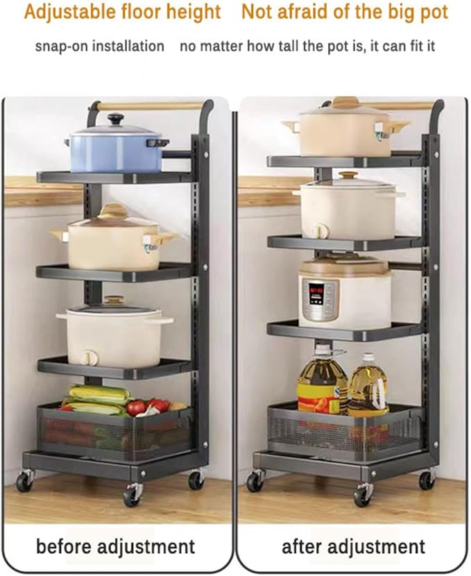 Kitchen Worktop Pan Stand nizer with Cupboard Storage Shelves Black Space Saving Plates and Bowls Holder
