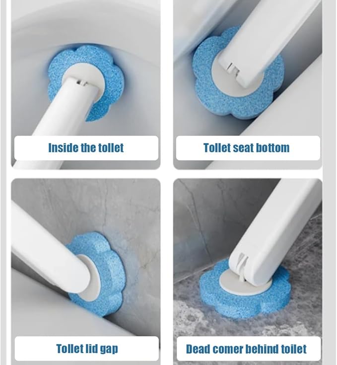 2026 New Disposable Toilet Brush, Disposable Toilet Cleaning System, Ocean/Lemon/Lavender 3 Aromatherapy, Includes Disposable Cleaning Stick, Storage Box and Scented Refill Tabs (Grey-Lemon*18)