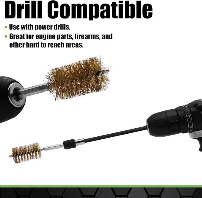 Grip 20 pc Gunsmithing Wire Brush Set - Pipe Preparation - Automotive Parts Cleaning - Nylon, Steel, Brass Brushes - Hard to Reach Areas - Home, Garage, Workshop