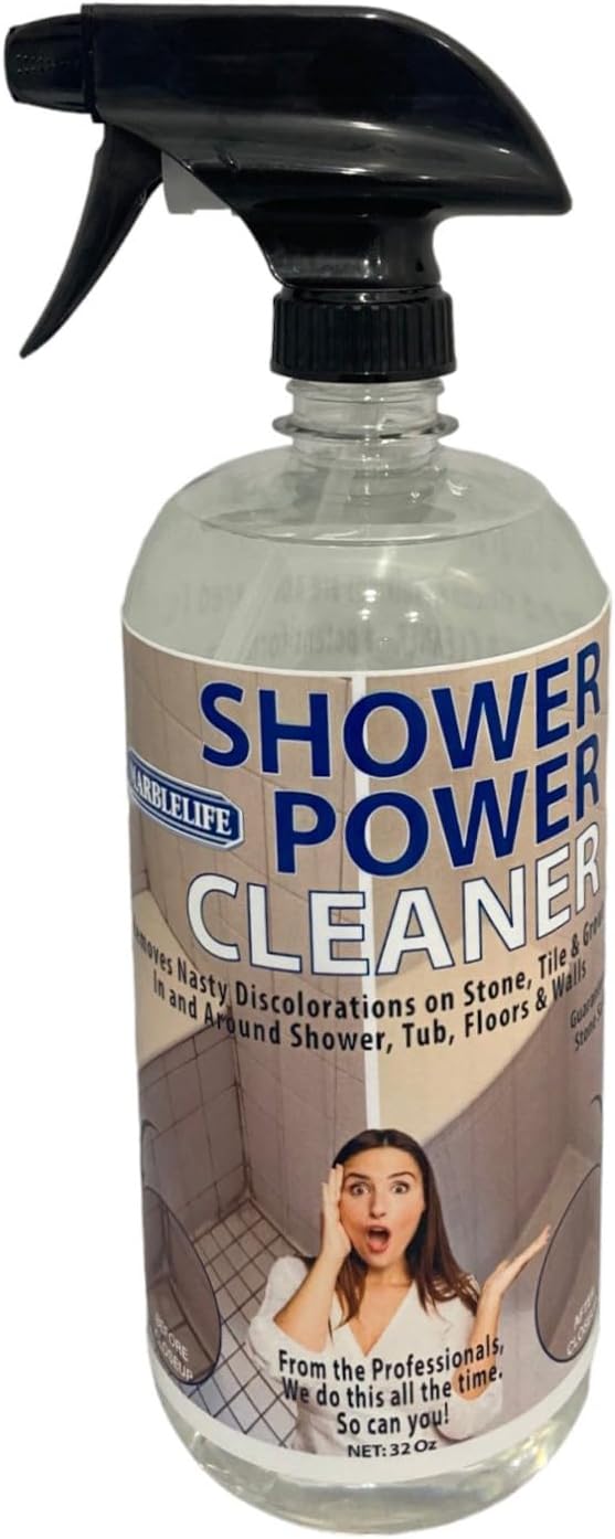 Marblelife Power Shower Cleaner, Heavy-Duty Shower & Tub Bathroom Cleaner, A Must on Basic Bathroom Cleaning Supplies, 32 oz