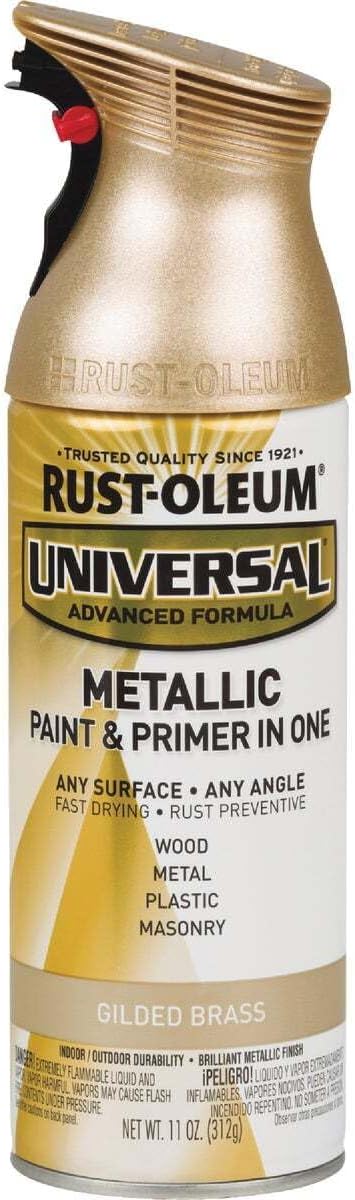 Rust-Oleum 330504 Universal All Surface Metallic Spray Paint, 11 oz, Guilded Brass