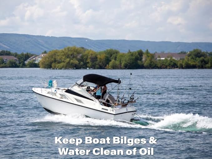 Oil Eater Oil Only Absorbent Pads - for Bilges, Boats, Vehicles and Tools - 6 Pack, White, 15" x 18" (AOA-BPH006-WHITE)