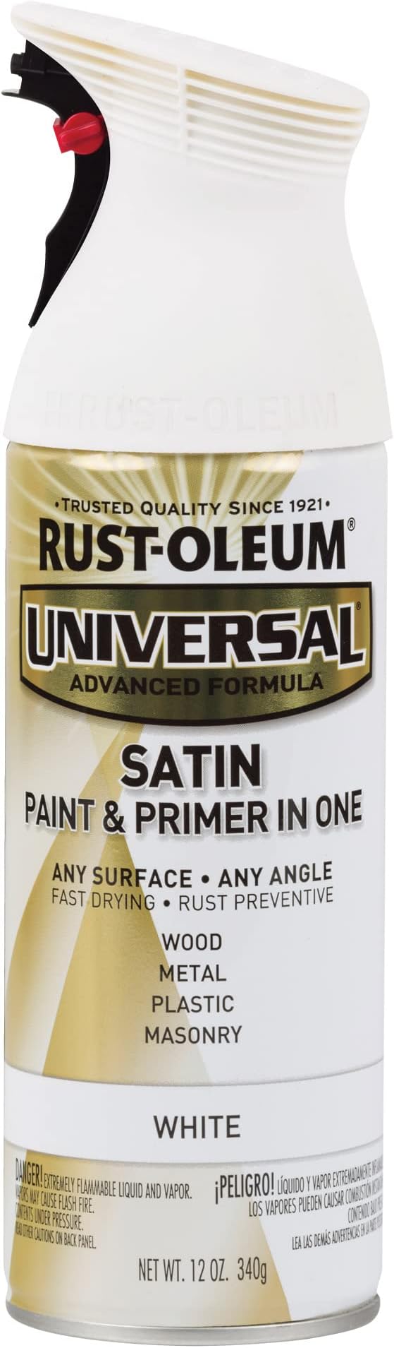 Rust-Oleum 245210 Universal All Surface Spray Paint, 12 oz, Satin White