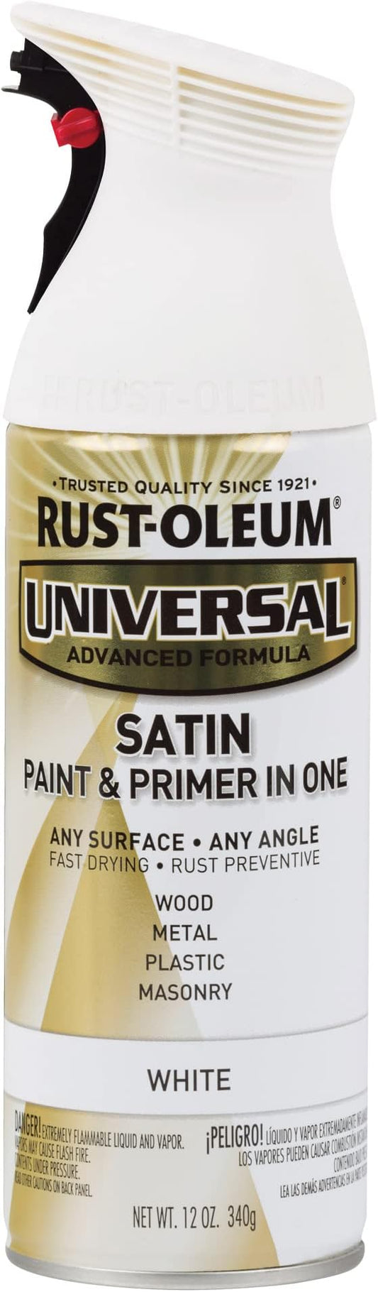Rust-Oleum 245210 Universal All Surface Spray Paint, 12 oz, Satin White