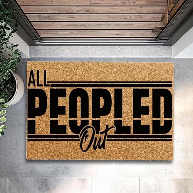 Indoor Entrance All Peopled Out Welcome Mat New Home Door Decor Doormats Soft Low Profile Doormat 20x32 Inch