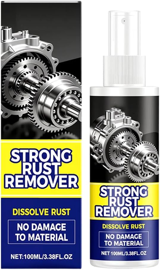 Rust Remover Spray for Metal - 2026 Upgrade Heavy Duty Metal Cleaner for Vehicles, Tools, Chains, Iron Out Rust Stain Remover, Multi-Surface Cleaner, Fast-Acting Oxidation Remover (1)