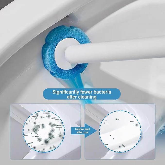 Disposable Toilet Brush, 36 PCS Toilet Brush Replacement Head, Toilet Wand Replacement Heads, Disposable Toilet Cleaning System, Toilet Wand Heads for Bathroom(Three Colors)