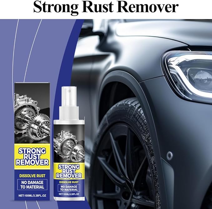 Strong Rust Remover, Powerful Rust Remover Spray for Cars, Multipurpose Rust Remover Spray, Multipurpose Rust Stain Remover, Car Rust Removal Spray for Vehicles, Tools, Chains, Metal (3, 100ml)