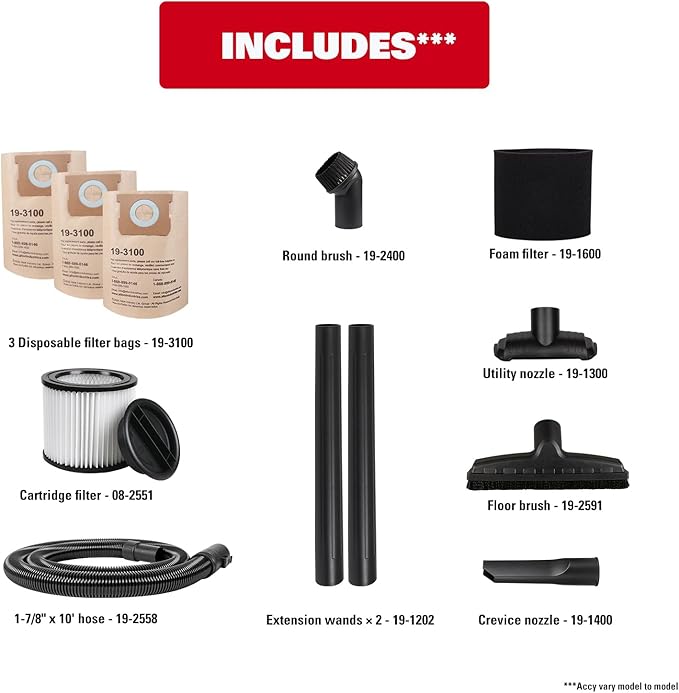 ECOMAX 8 Gallon Ultra-Quiet Shop Vacuum Wet and Dry, Stainless Steel Shop Vac with 80% Noise Reduction, 3X Longer Motor Life, 4 Peak HP Suction, Complete Accessory Kit for Garage, Workshop & Home