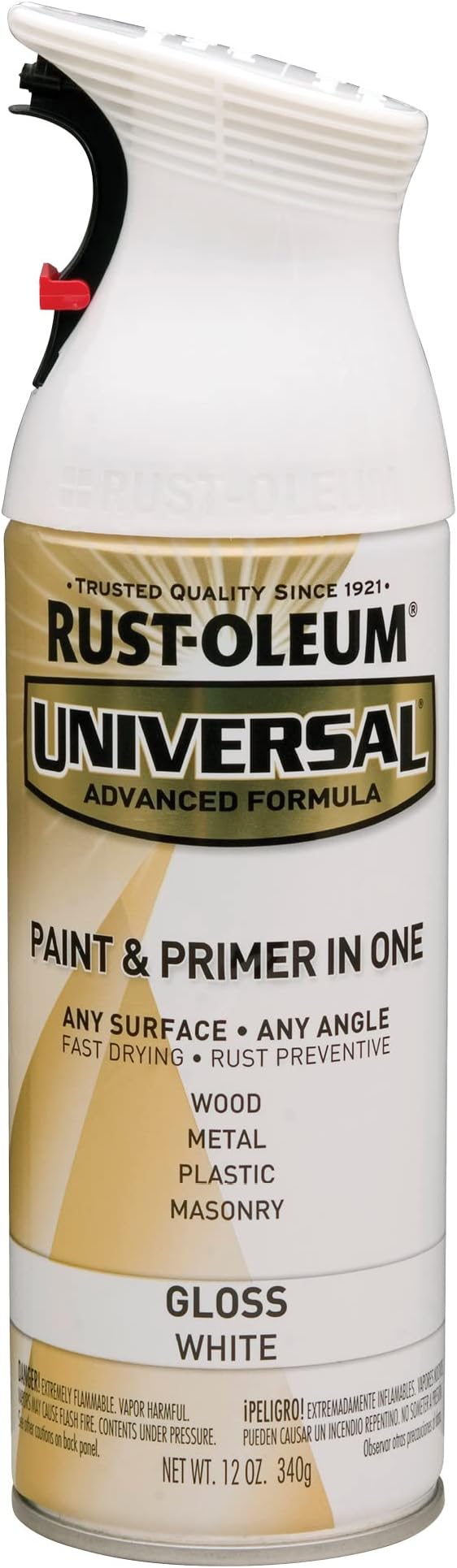 Rust-Oleum 245199 Universal All Surface Spray Paint, 12 oz, Gloss Pure White