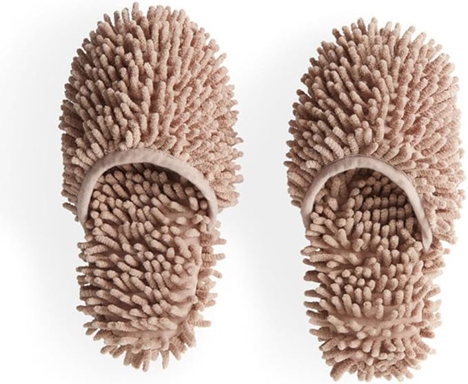 Mop Shoes for Home Cleaning, Polyester Base Board Cleaner for Dust Removal, brown