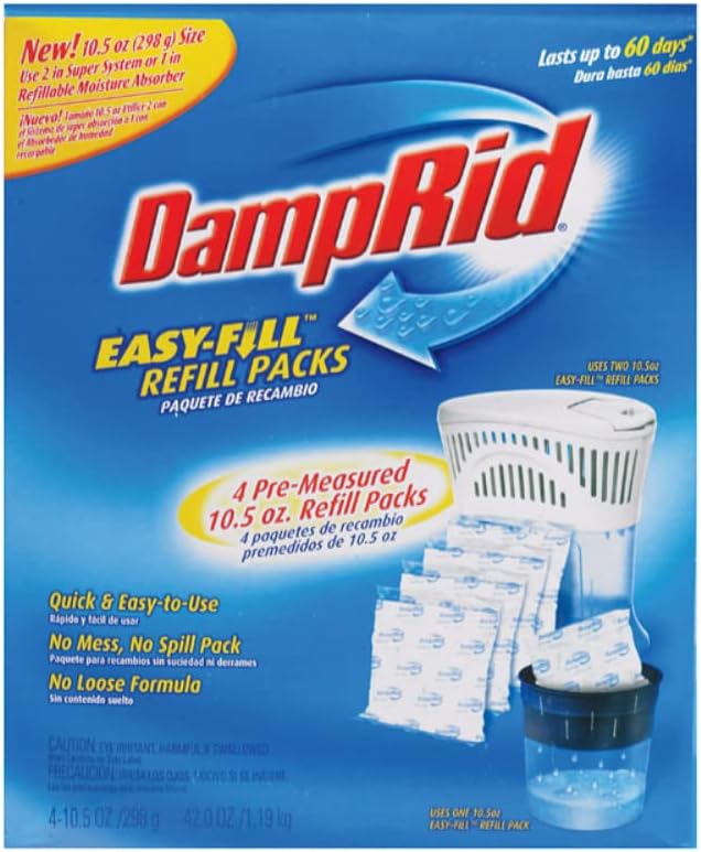DampRid Easy Fill Moisture Absorber Refill No Scent 42 Oz, 3 Pack